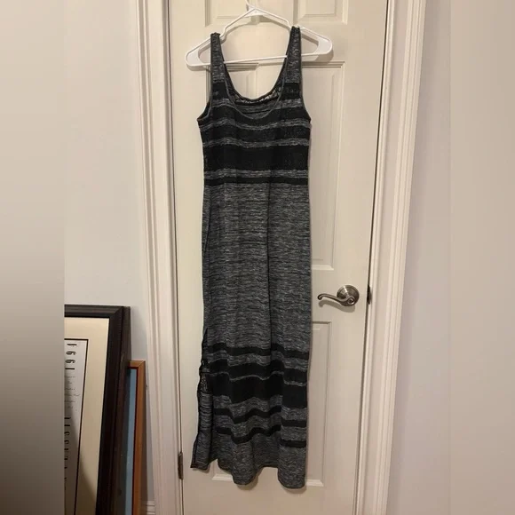 Free People Hazy Daze Grey W/ Black Lace Maxi Dress - Picture 11 of 17